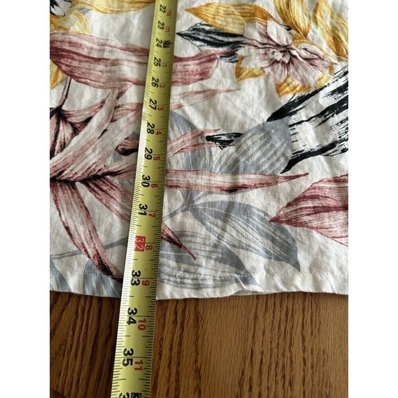 C&C California 100% Linen Tropical  Floral Print Dress Size L - Picture 7 of 9
